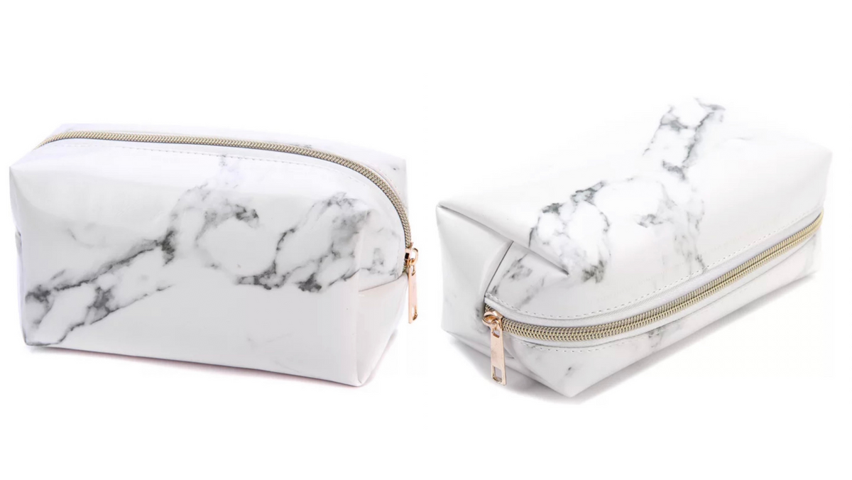 LUXE B Marble Cosmetic Makeup Bag- Smaller size to fit in your purse