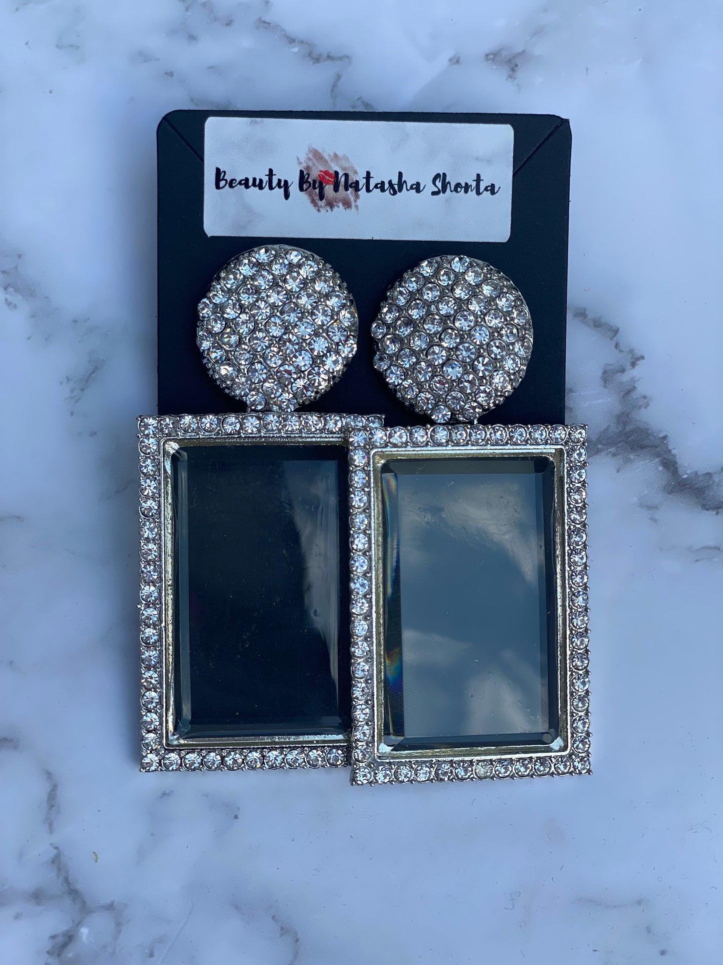 Glass Rhinestone Crystal Earrings Beauty By Natasha Shonta LLC