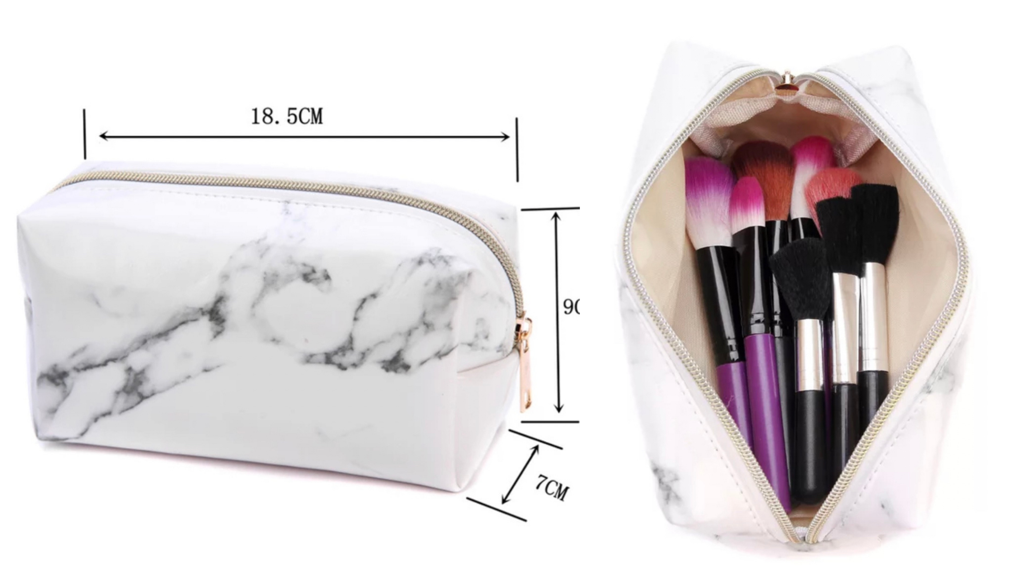 Wholesale Hot selling cosmetic bags promotional gift white marble designs  makeup cosmetic bag From m.